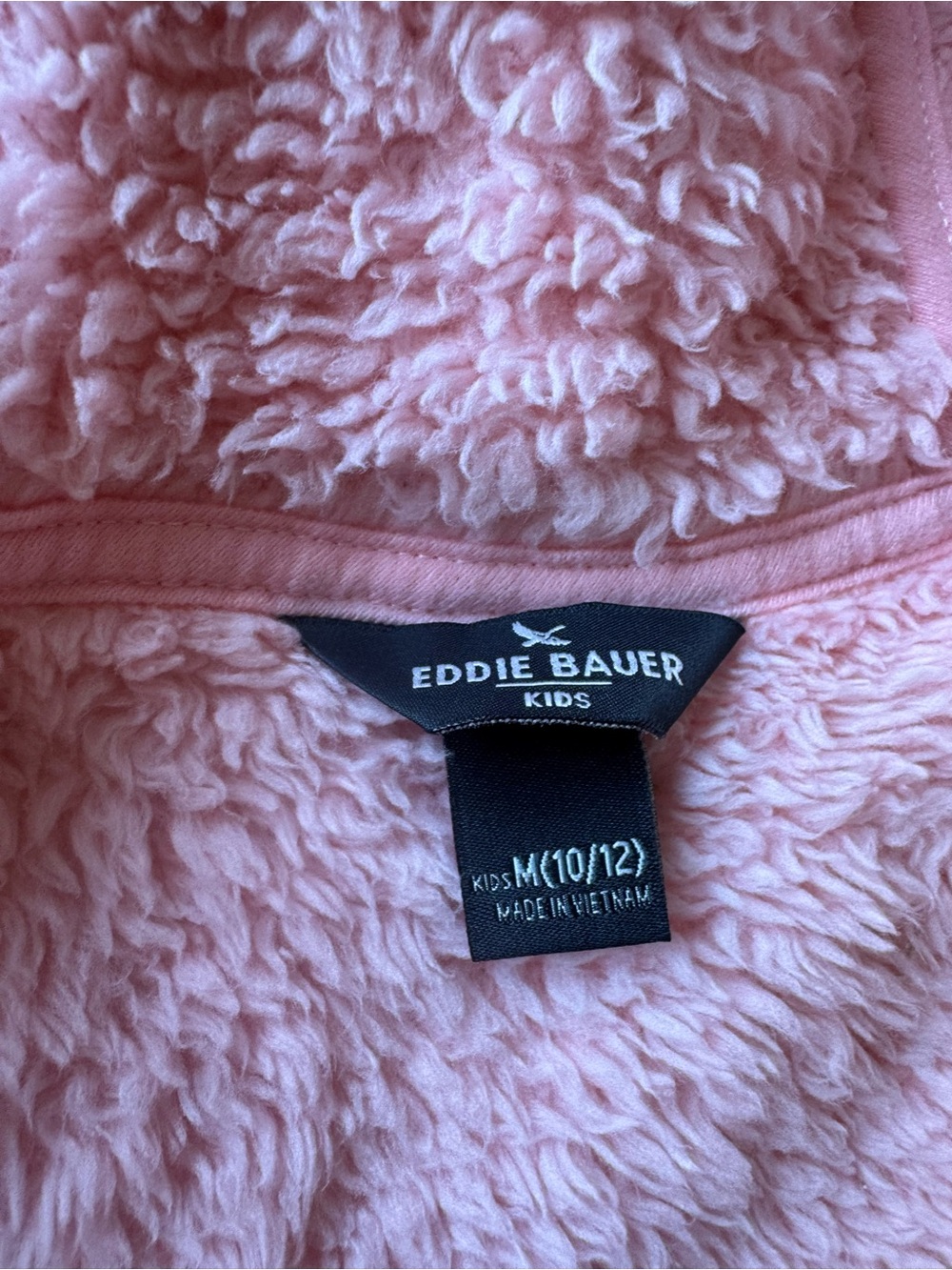 Eddie Bauer Girls Pink Plush Sherpa Hoodie with Half-Zip - Picture 5 of 8